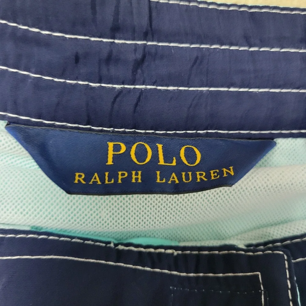 Polo Ralph Lauren Mens Medium Solid‎ Aqua Lined Swimsuit Board Shorts Drawstring